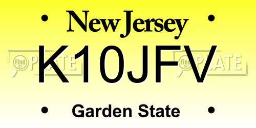 K10JFV New Jersey License Plate