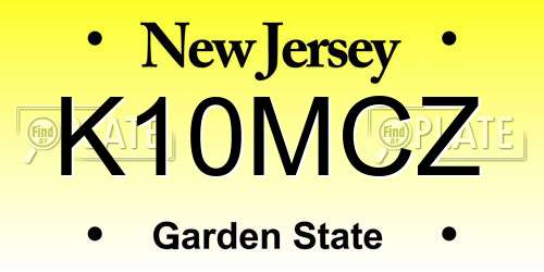 K10MCZ New Jersey License Plate