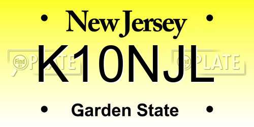 K10NJL New Jersey License Plate
