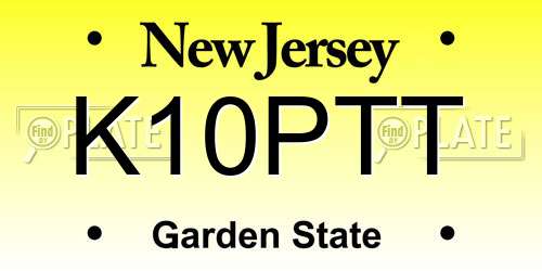 K10PTT New Jersey License Plate