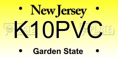 K10PVC New Jersey License Plate