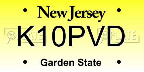 K10PVD New Jersey License Plate