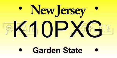 K10PXG New Jersey License Plate