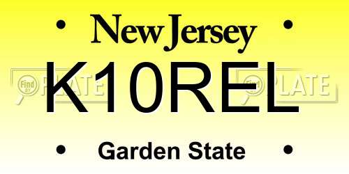 K10REL New Jersey License Plate