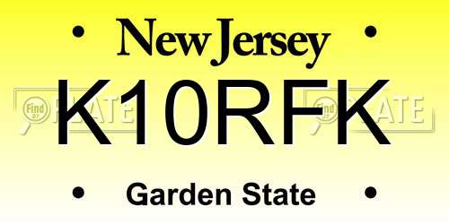 K10RFK New Jersey License Plate