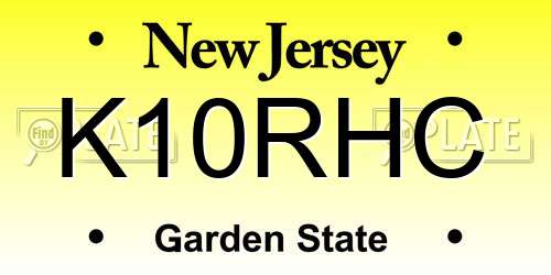 K10RHC New Jersey License Plate