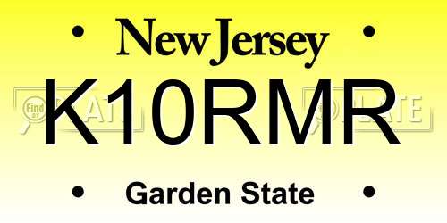 K10RMR New Jersey License Plate