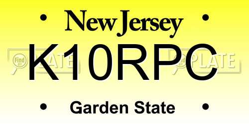 K10RPC New Jersey License Plate