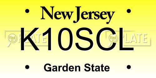 K10SCL New Jersey License Plate