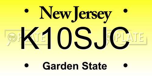 K10SJC New Jersey License Plate