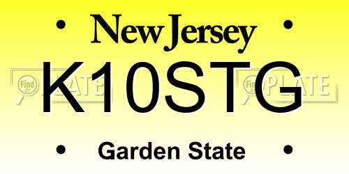 K10STG New Jersey License Plate