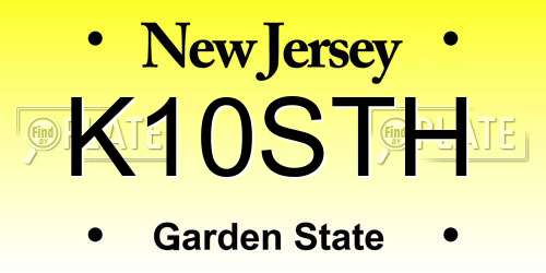 K10STH New Jersey License Plate
