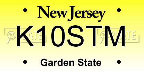 K10STM New Jersey License Plate