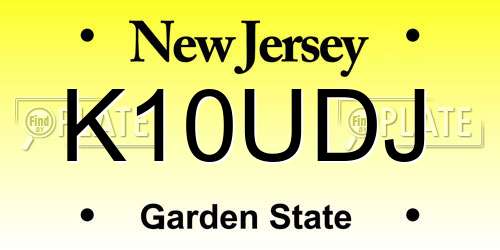 K10UDJ New Jersey License Plate
