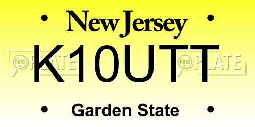 K10UTT New Jersey License Plate