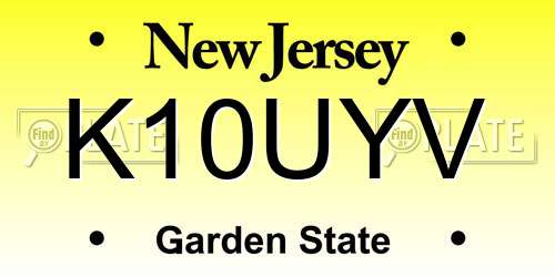 K10UYV New Jersey License Plate