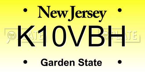 K10VBH New Jersey License Plate