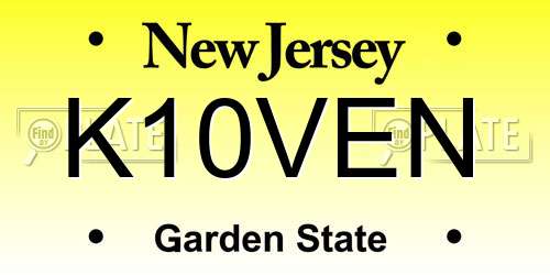 K10VEN New Jersey License Plate