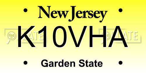 K10VHA New Jersey License Plate