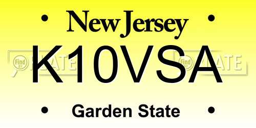 K10VSA New Jersey License Plate