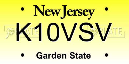 K10VSV New Jersey License Plate
