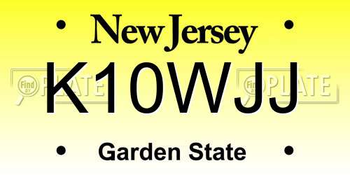 K10WJJ New Jersey License Plate
