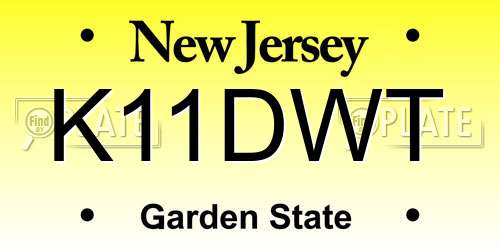 K11DWT New Jersey License Plate