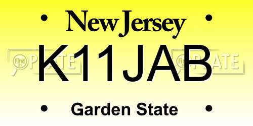 K11JAB New Jersey License Plate