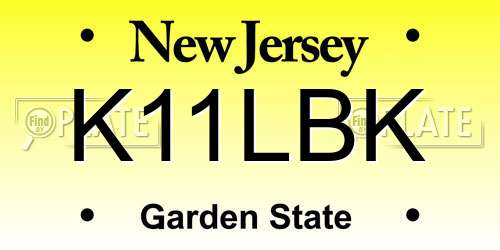 K11LBK New Jersey License Plate