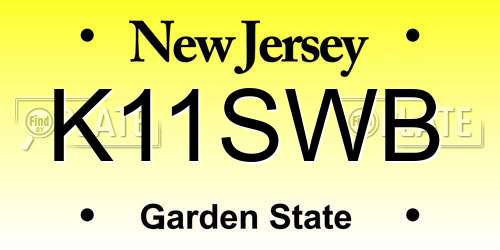 K11SWB New Jersey License Plate