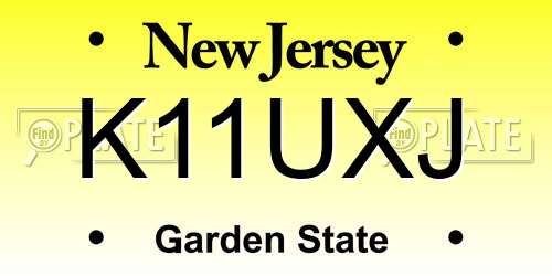 K11UXJ New Jersey License Plate