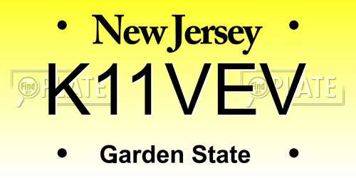 K11VEV New Jersey License Plate