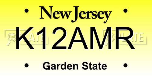 K12AMR New Jersey License Plate