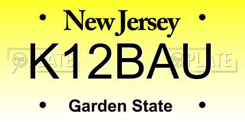 K12BAU New Jersey License Plate