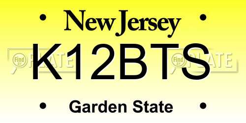 K12BTS New Jersey License Plate