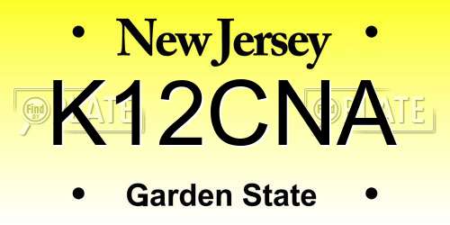 K12CNA New Jersey License Plate