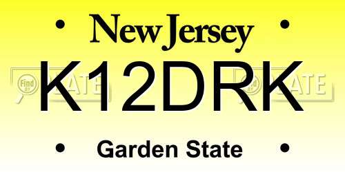 K12DRK New Jersey License Plate