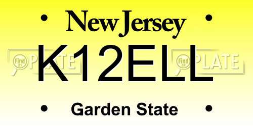 K12ELL New Jersey License Plate