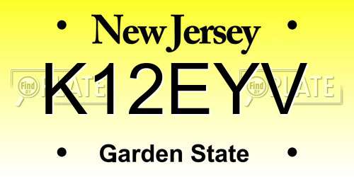 K12EYV New Jersey License Plate