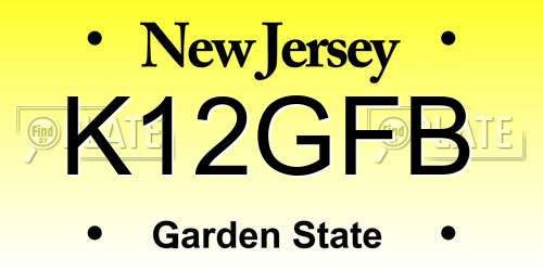 K12GFB New Jersey License Plate