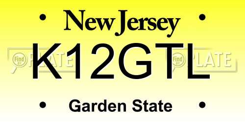 K12GTL New Jersey License Plate