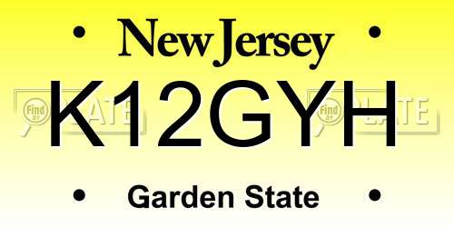 K12GYH New Jersey License Plate