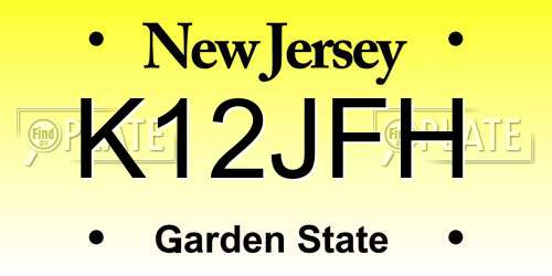 K12JFH New Jersey License Plate
