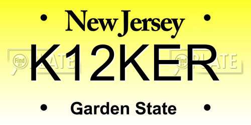 K12KER New Jersey License Plate