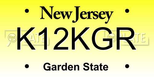 K12KGR New Jersey License Plate