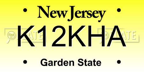 K12KHA New Jersey License Plate