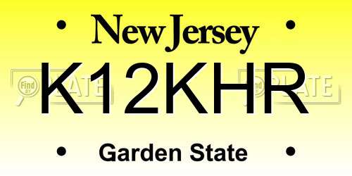 K12KHR New Jersey License Plate