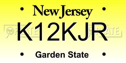 K12KJR New Jersey License Plate