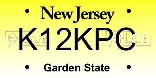 K12KPC New Jersey License Plate