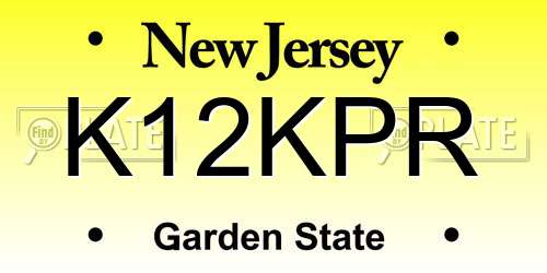 K12KPR New Jersey License Plate
